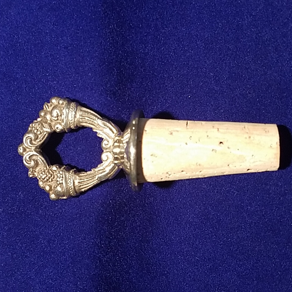 Reed & Barton ornate wine stopper VTG